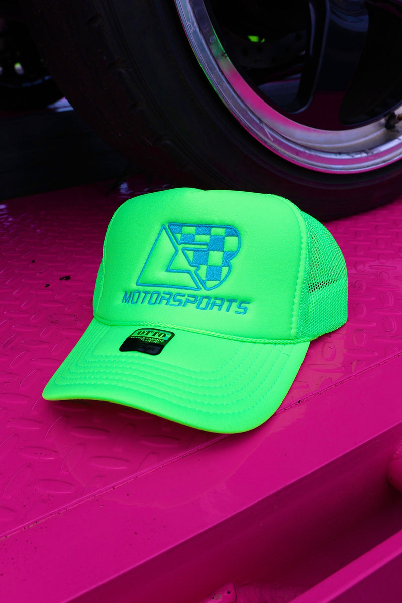 Neon Green & Blue Foam Trucker Hat