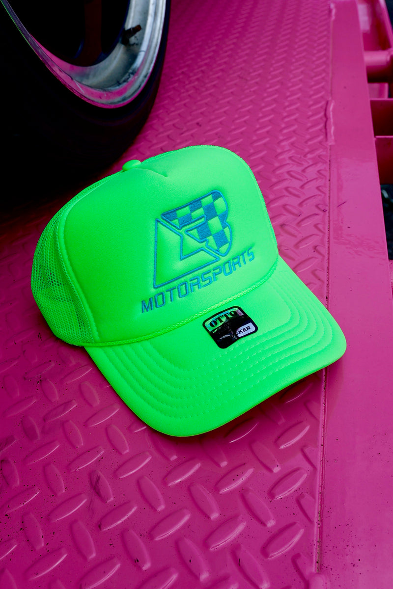 Neon Green & Blue Foam Trucker Hat