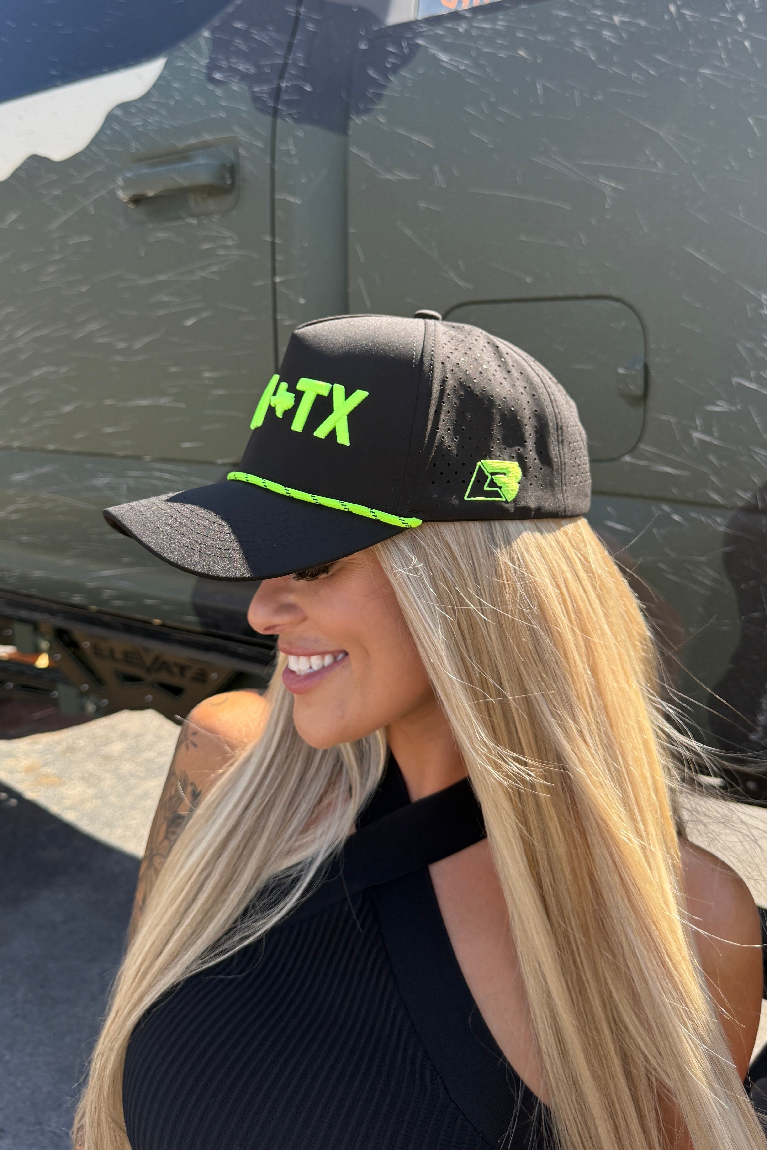 Black & Neon Yellow LBM Rope Hat