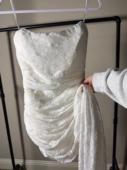 (Size S) Lacey White Mini Dress