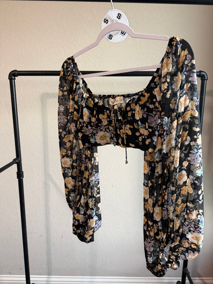 (Size S) Floral Crop Top from Lulus