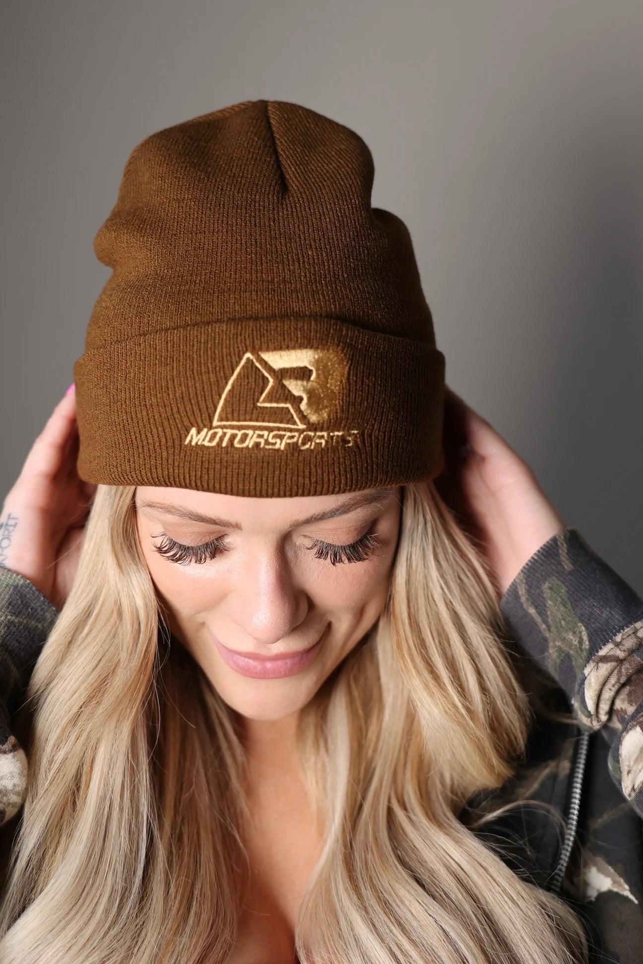 Brown & Gold LB Beanie