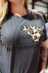 Leopard Logo Charcoal Tee