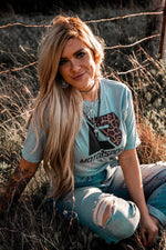 Blue Leopard Tee (Size Medium)
