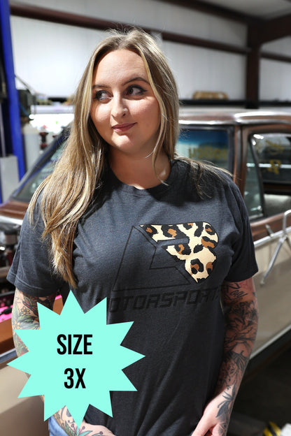 Leopard Logo Charcoal Tee (Size 3x)