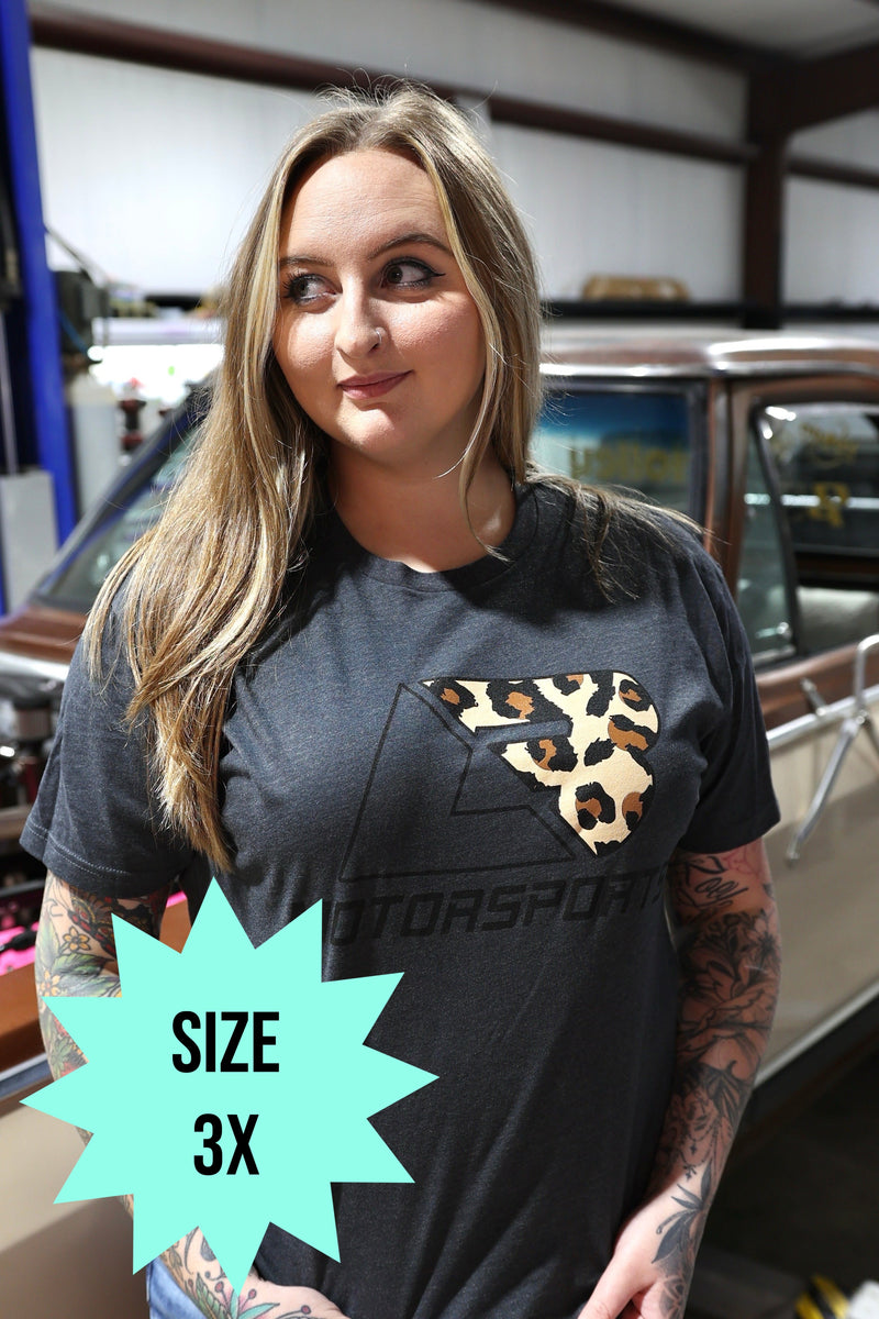Leopard Logo Charcoal Tee (Size 3x)