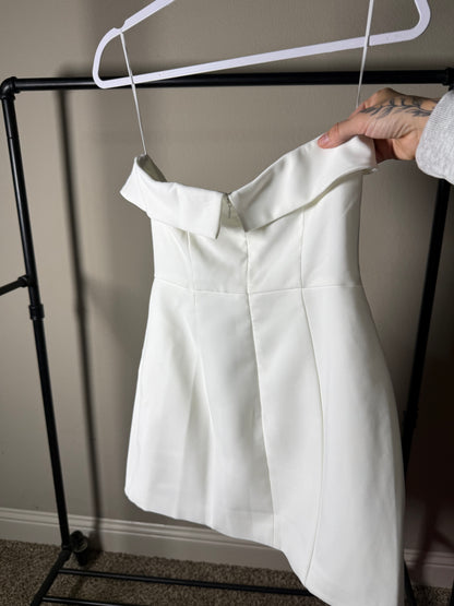 (Size S) Foldover Strapless Mini Dress Brand New