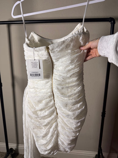 (Size S) Lacey White Mini Dress