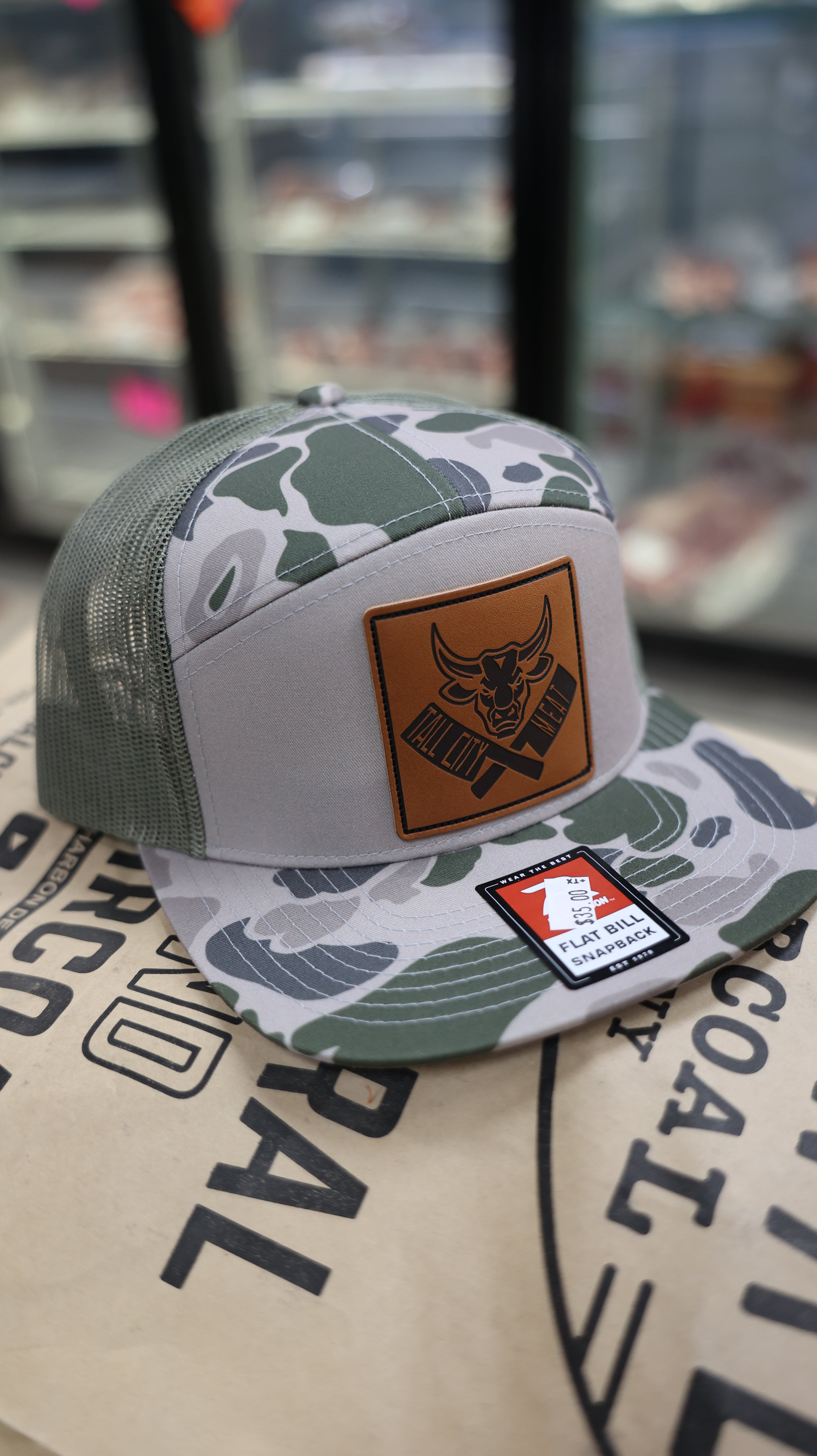 Grey & Green Camo Tall City Flatbill
