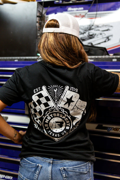 Black "Vintage Flag" Logo Tee