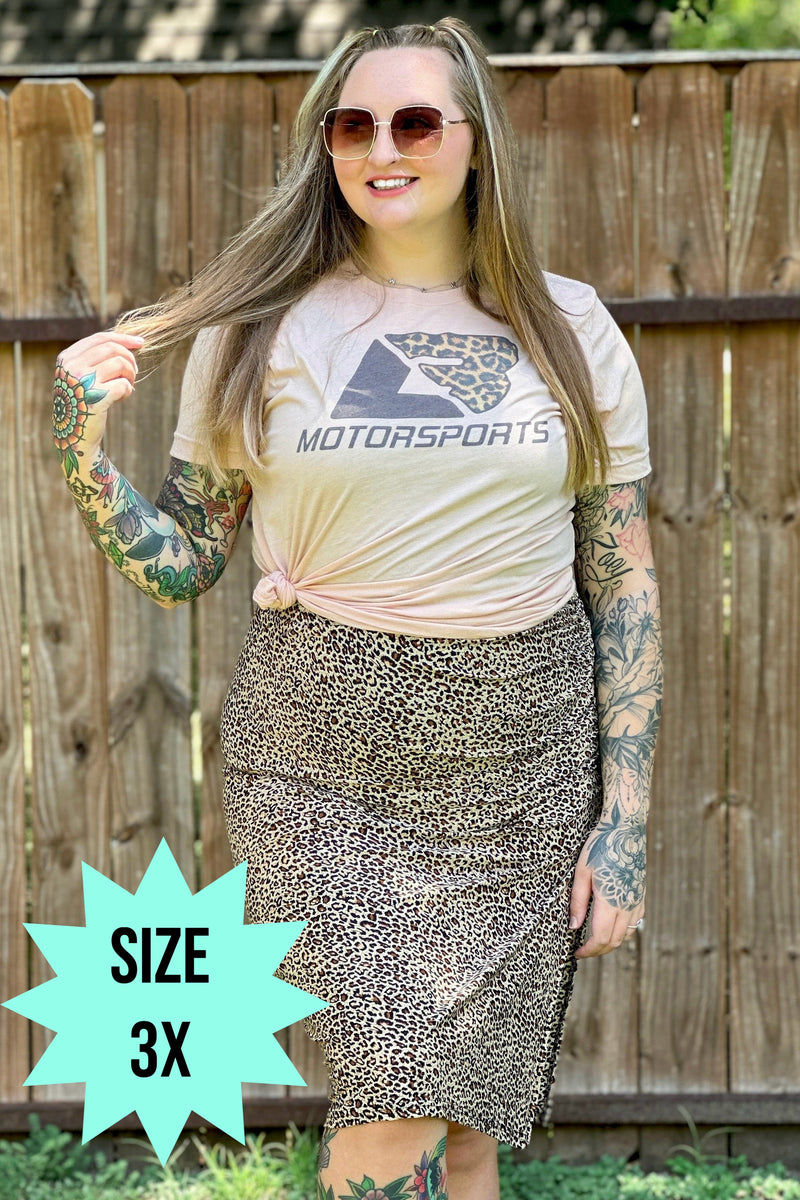 Peach Leopard Logo Tee (Size 3x)