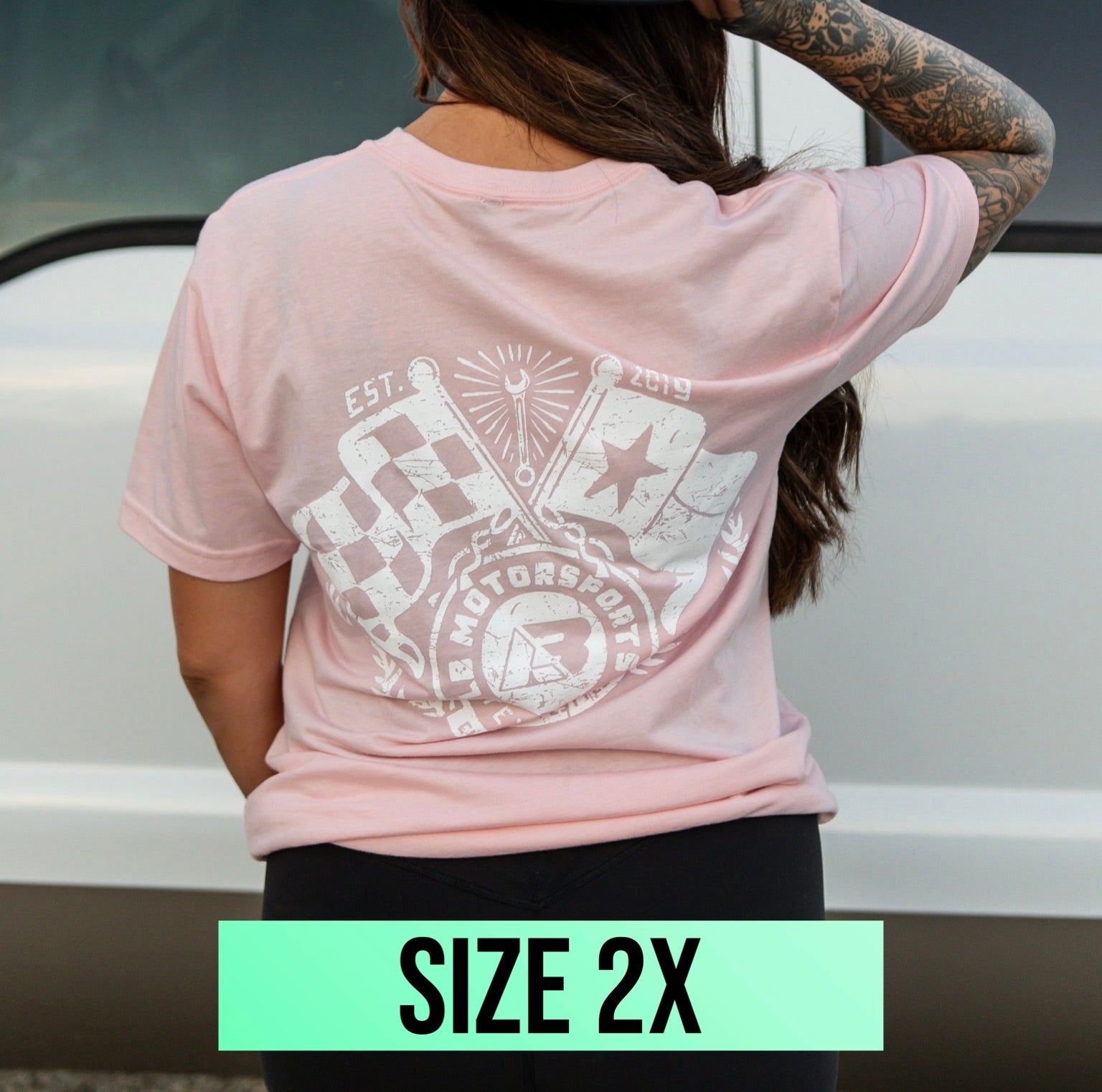 Pink Vintage Flag Logo Tee (Size 2x)