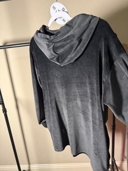 (Size S) PINK Velvet Black Hoodie