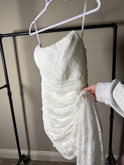 (Size S) Lacey White Mini Dress