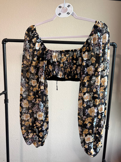 (Size S) Floral Crop Top from Lulus
