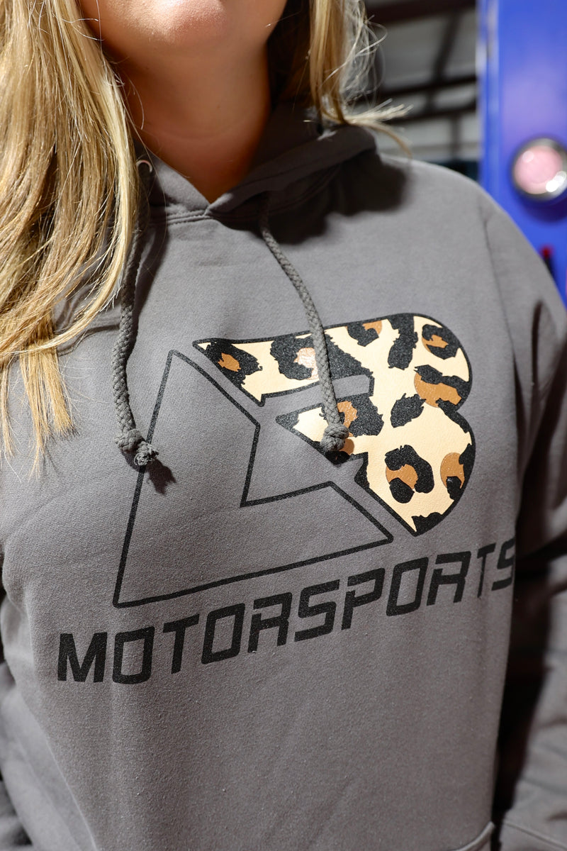 Leopard Logo Charcoal Grey Hoodie