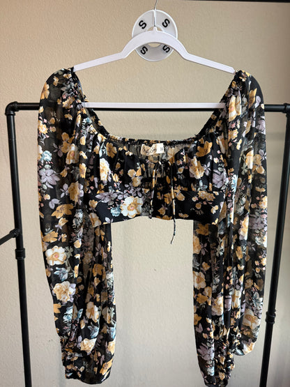 (Size S) Floral Crop Top from Lulus