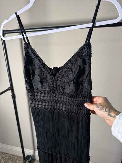(Size M) Black Beach Maxi Dress