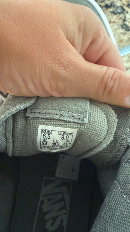 Grey Hightop Vans - Size Women's 8