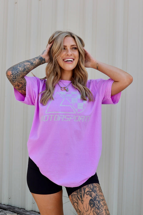 Neon Violet Comfort Colors Logo Tee