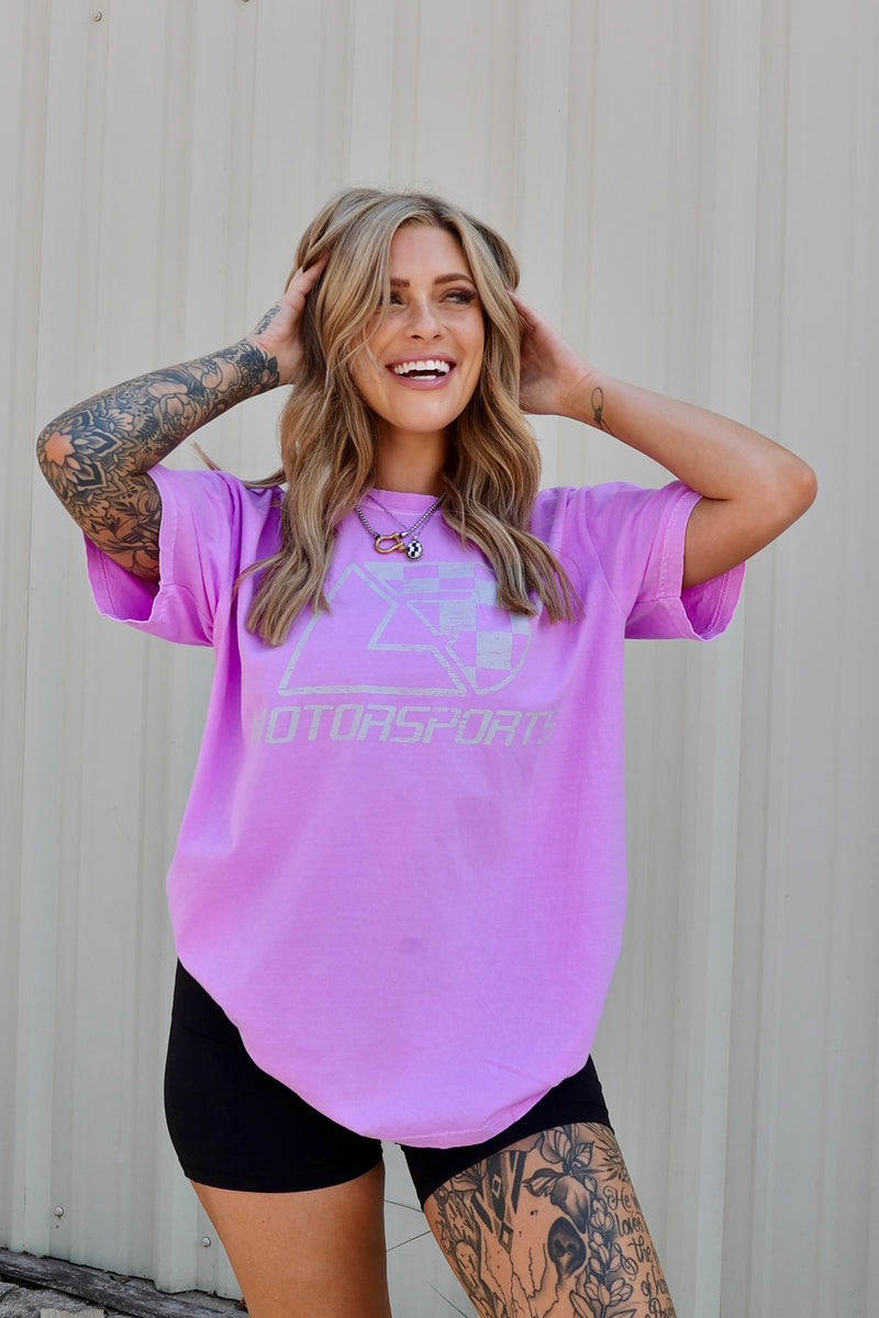 Neon Violet Comfort Colors Logo Tee