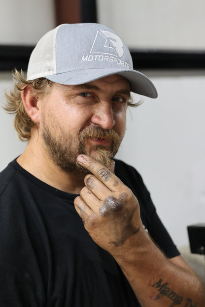 Grey Denim & White LB Hat