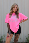 Neon Pink Comfort Colors Logo Tee