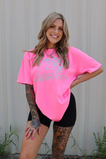 Neon Pink Comfort Colors Logo Tee