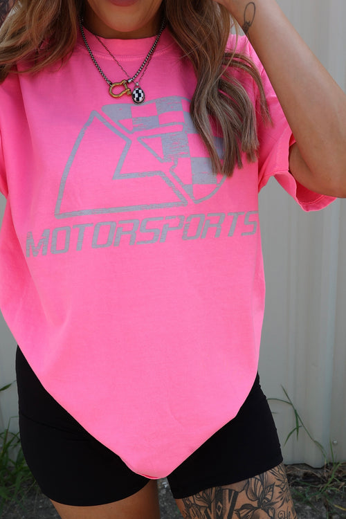 Neon Pink Comfort Colors Logo Tee