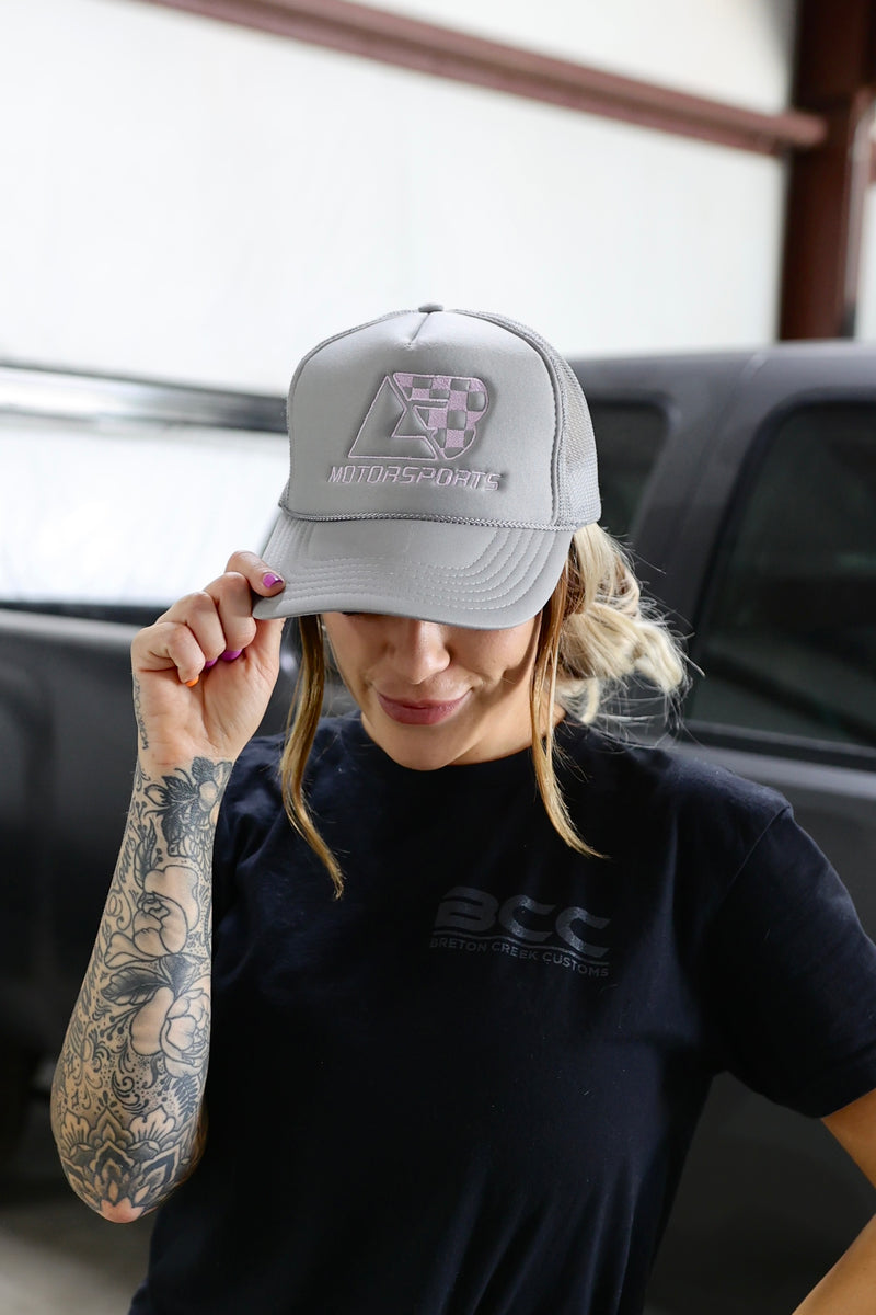 Grey & Lavender FoamTrucker Hat