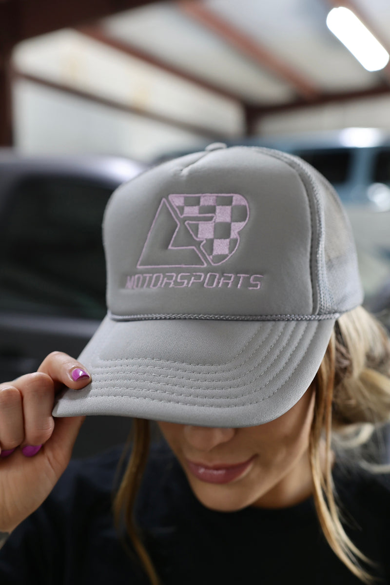 Grey & Lavender FoamTrucker Hat