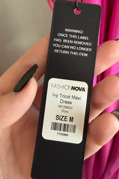 Pink Fashion Nova Maxi Dress - Size Medium (NWT)