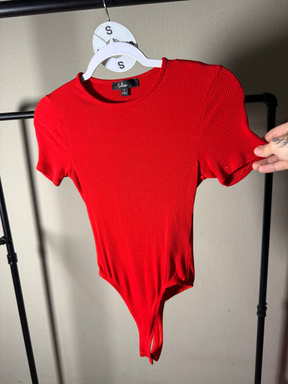 (Size S) Red Lulus Bodysuit