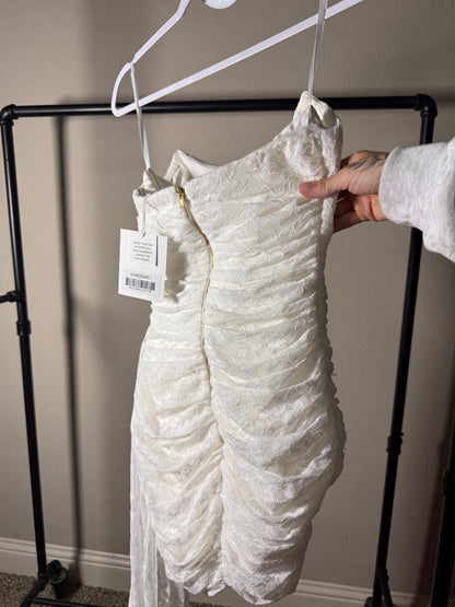 (Size S) Lacey White Mini Dress