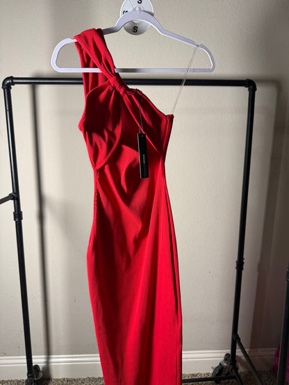 (Size S) Brand New Fashion Nova Red Midi Dress