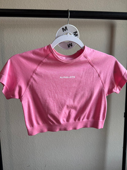 (Size M) Aphalete Pink Cropped Tee