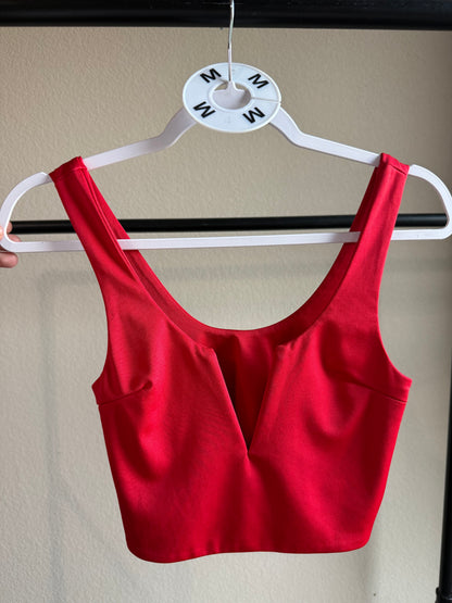 (Size M) Red V Cut Top