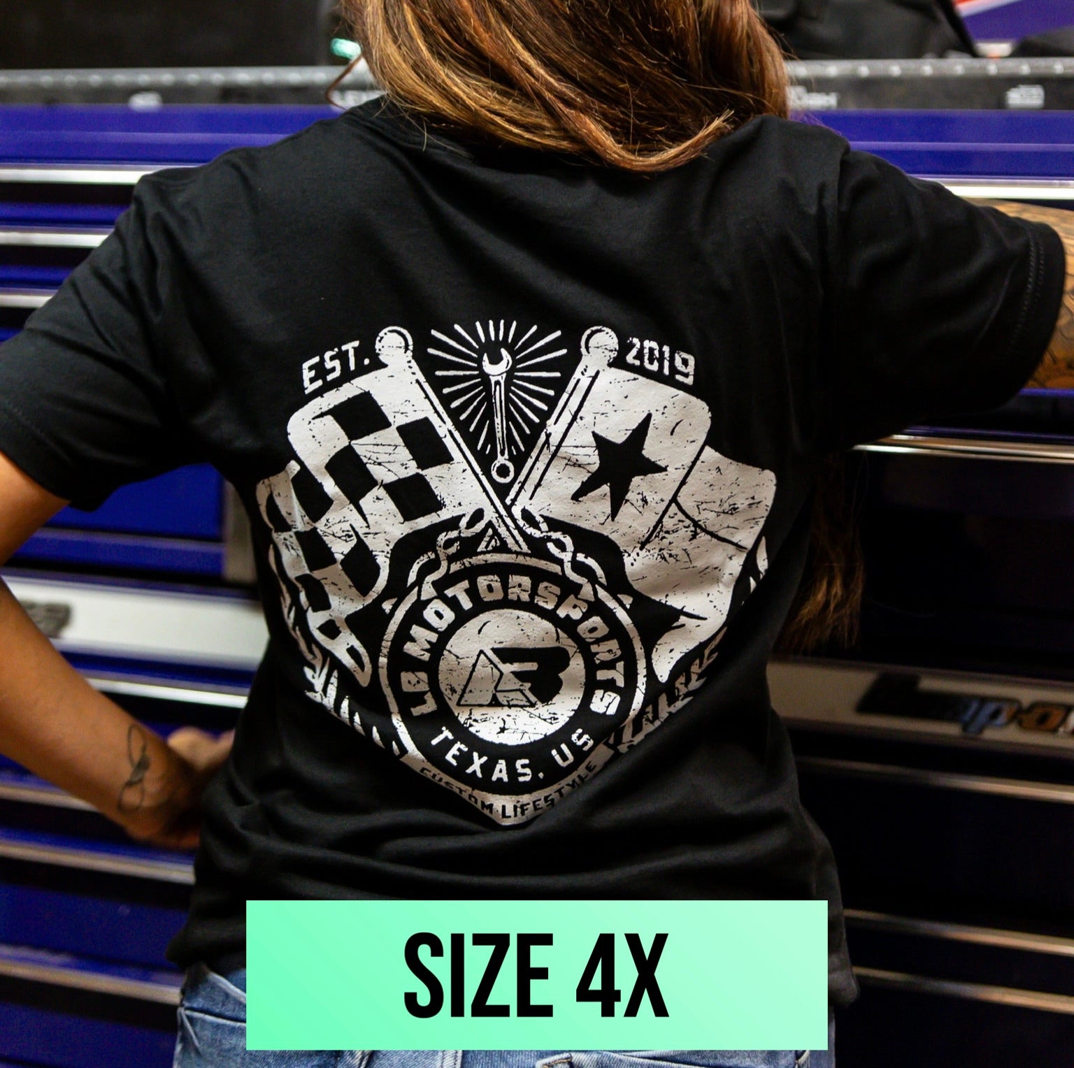 Black Vintage Flag Logo Tee (Size 4x)