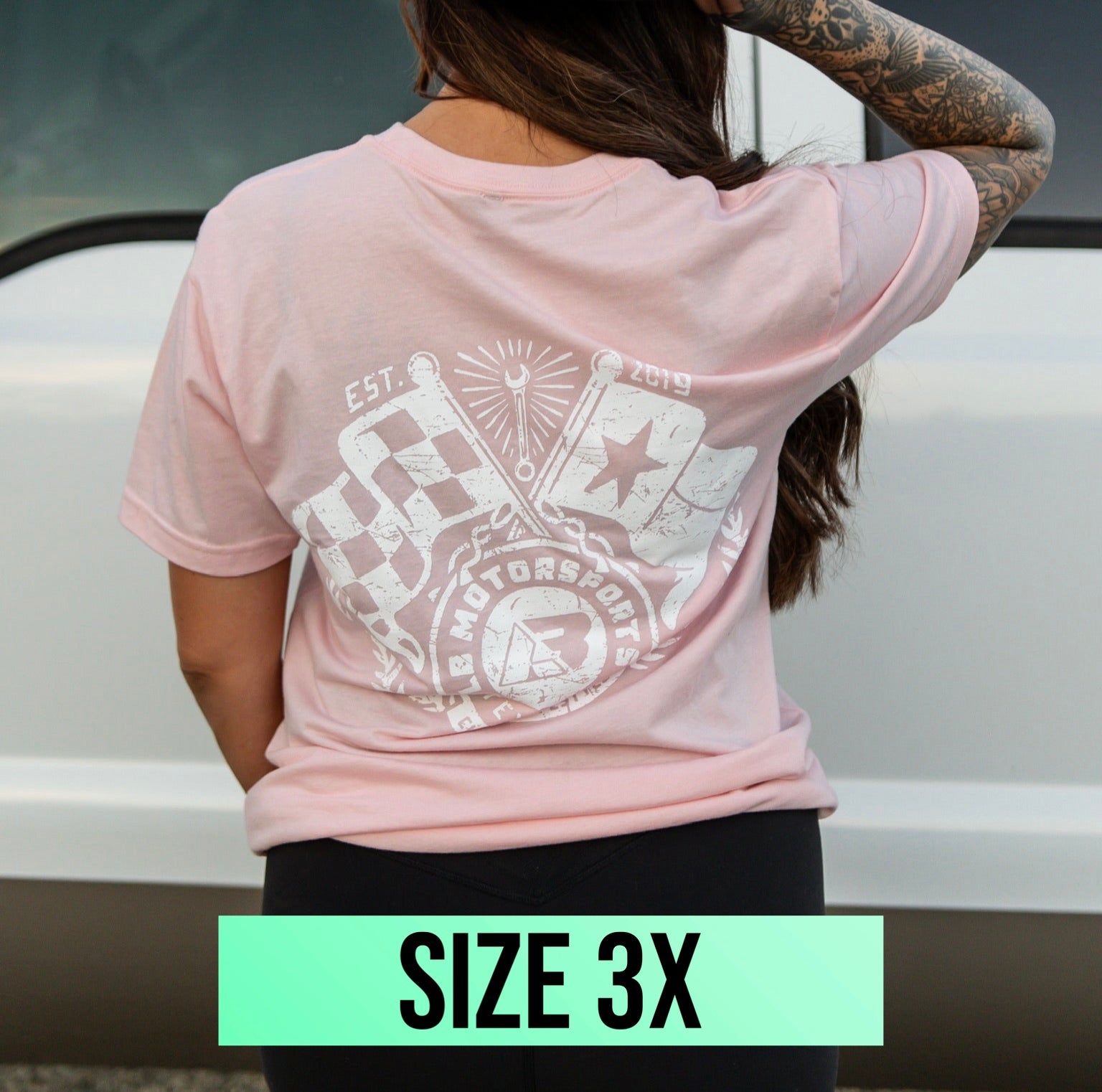 Pink Vintage Flag Logo Tee (Size 3x)
