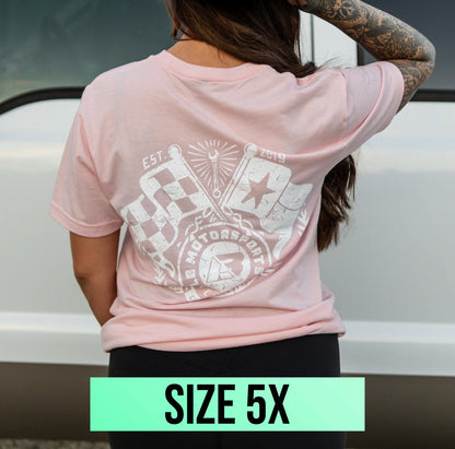 Pink Vintage Flag Logo Tee (Size 5x)