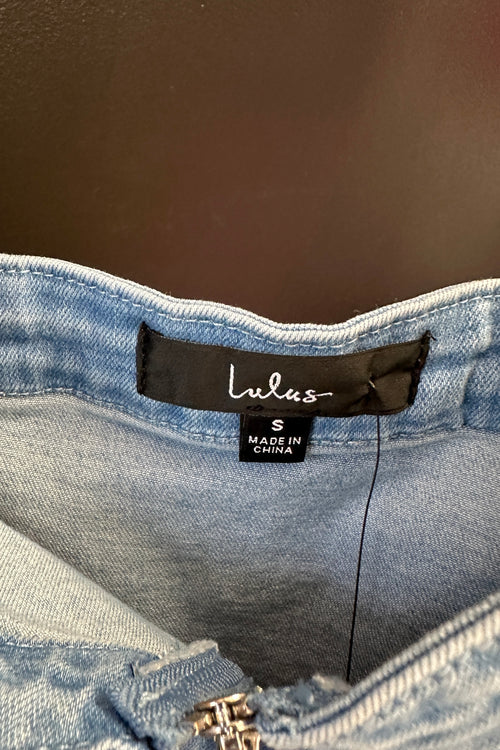 Lulu's Zip-Front Denim Dress - Size Small (NWT)