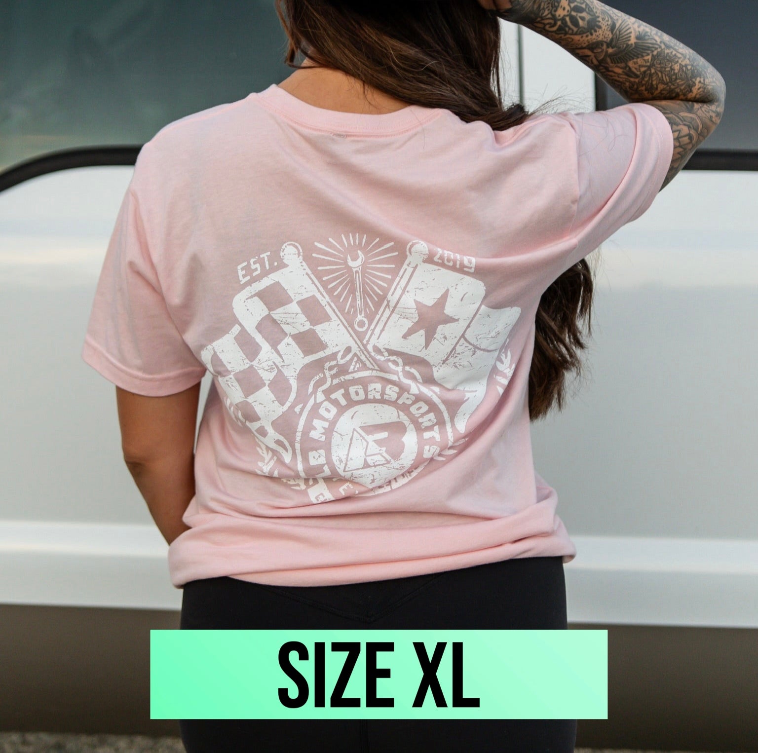 Pink Vintage Flag Logo Tee (Size XL)