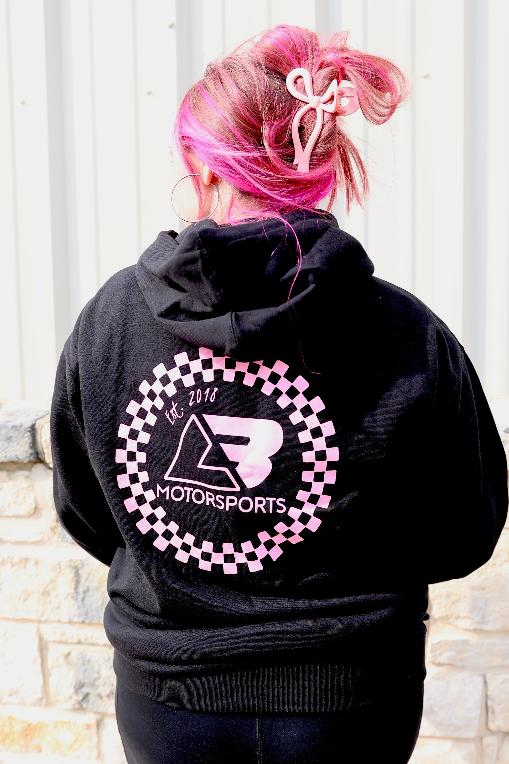 Black & Pink Checkered Premium Hoodie