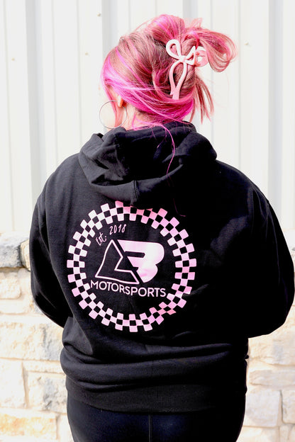 Black & Pink Checkered Premium Hoodie