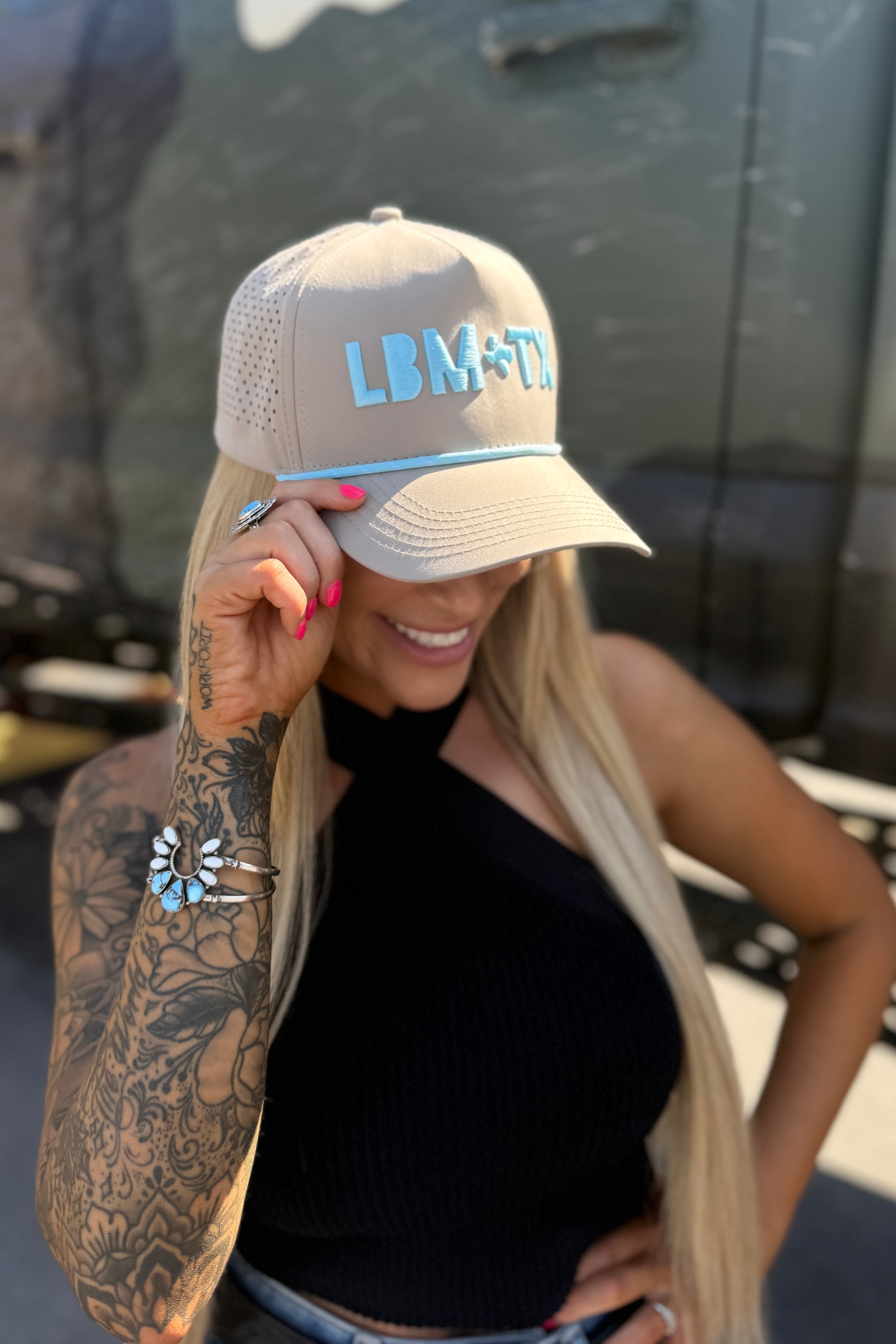 Tan & Teal LBM Rope Hat