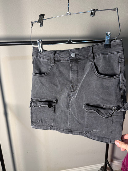 (Size M) Black Denim Skirt