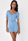 Lulu's Zip-Front Denim Dress - Size Small (NWT)