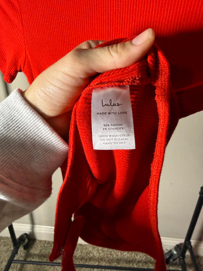 (Size S) Red Lulus Bodysuit