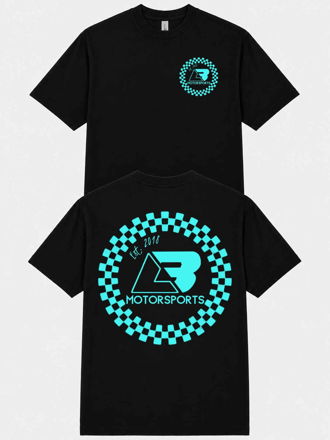 Black & Teal Checker Circle Tee