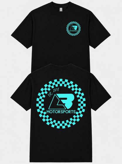 Black & Teal Checker Circle Tee